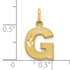 10K Yellow Gold Initial G Charm with Brushed Finish Elegant Gift