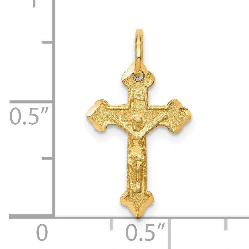 10K Gold Polished Crucifix Charm Solid and Elegant Pendant