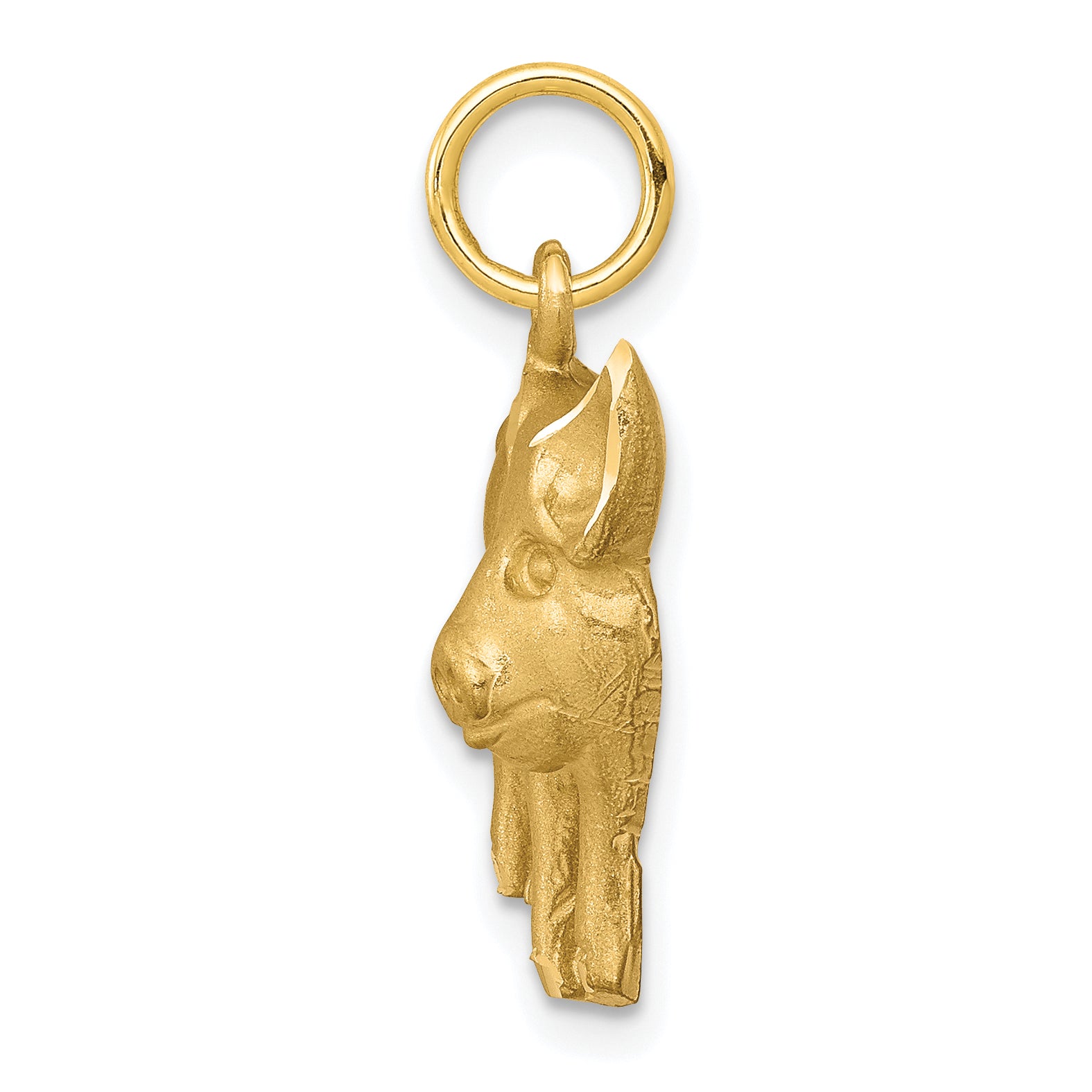 10K Gold Pig Charm with Polished Finish Solid Themed Design