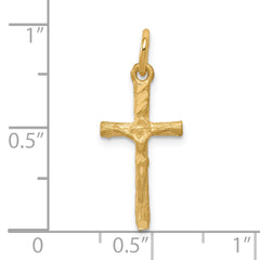 10K Solid Gold Cross Charm with Polished Satin Finish  Elegant & Timeless Design