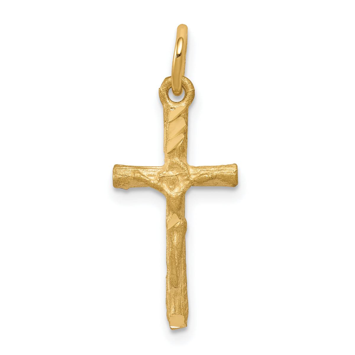 10k Solid Satin Polished Cross Charm