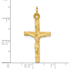 10K Gold Polished Crucifix Pendant with Solid Design