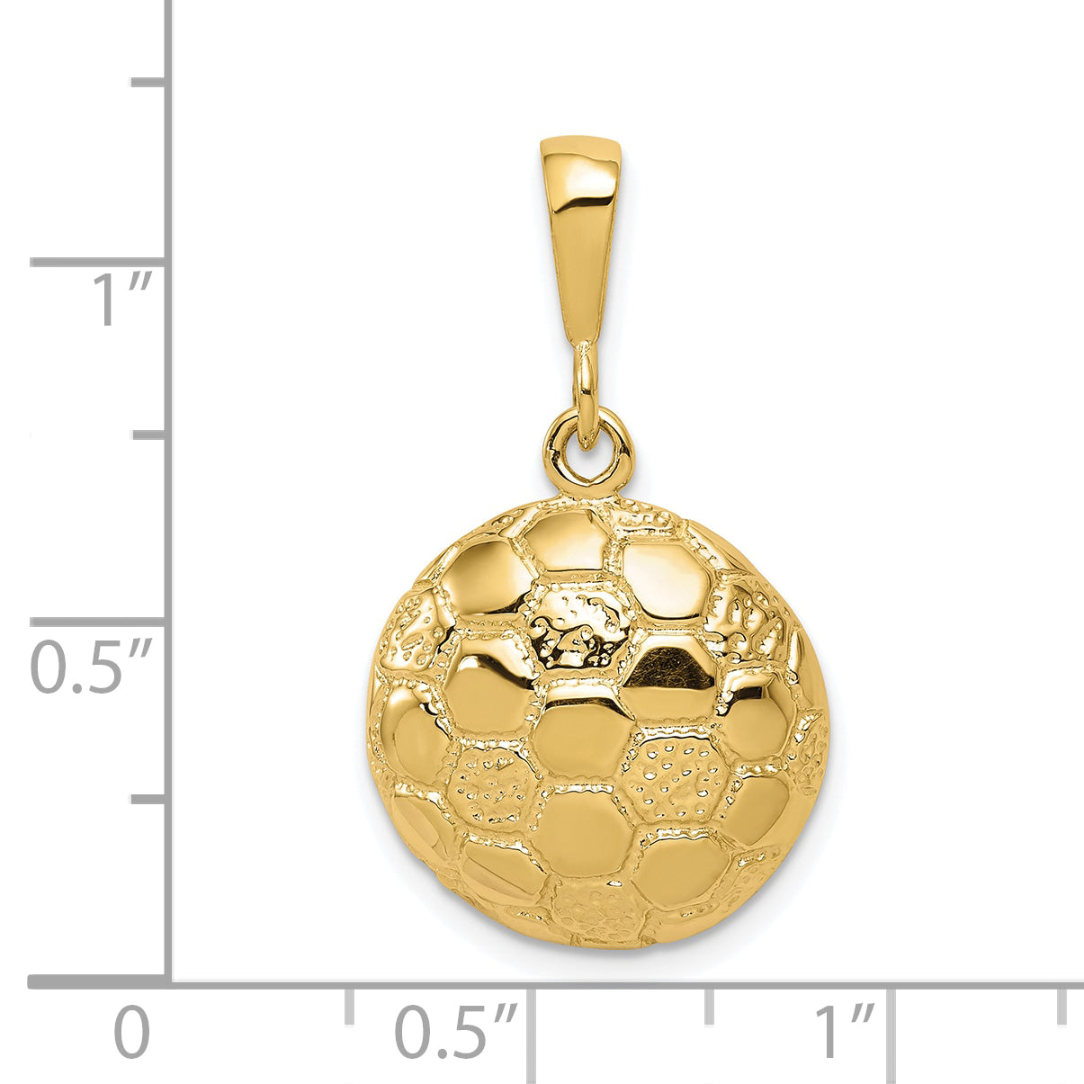 10K Gold Soccer Ball Charm with Polished Finish Elegant and Solid Design