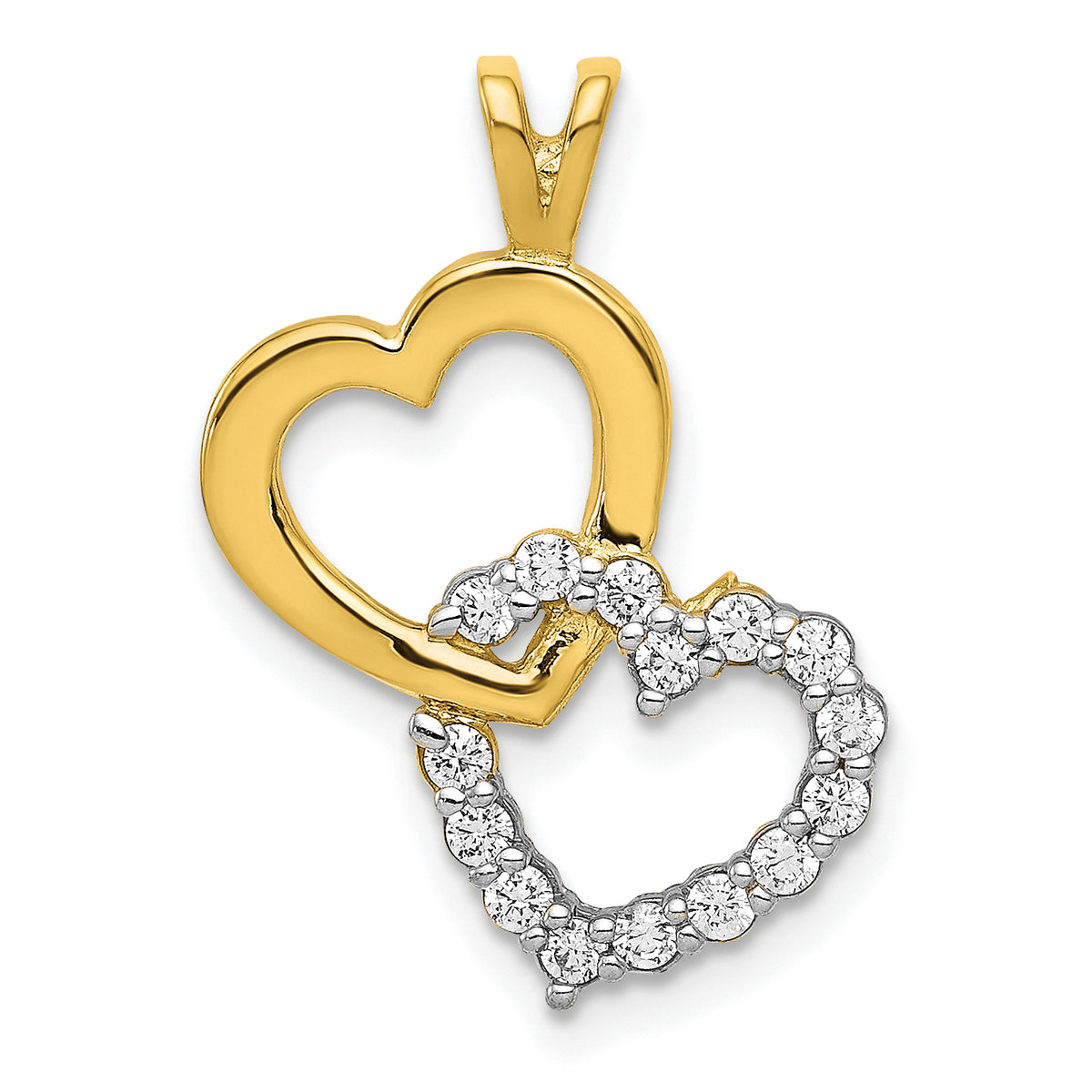 10k CZ Heart Pendant