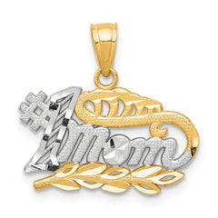 10K w/Rhodium #1 MOM Charm