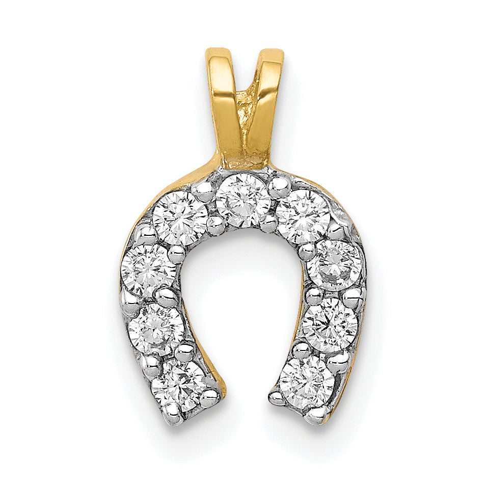 10k Small CZ Horseshoe Charm