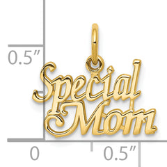 10K Gold Polished MOM Charm  Solid, Elegant Gift