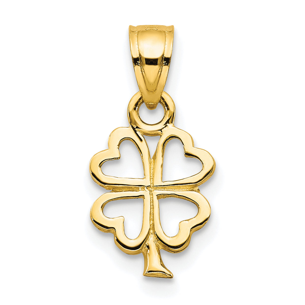 10k Four Leaf Clover Charm