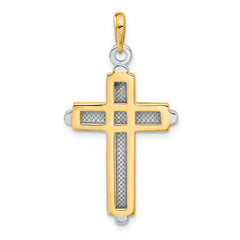 10k Two-tone Cross Pendant