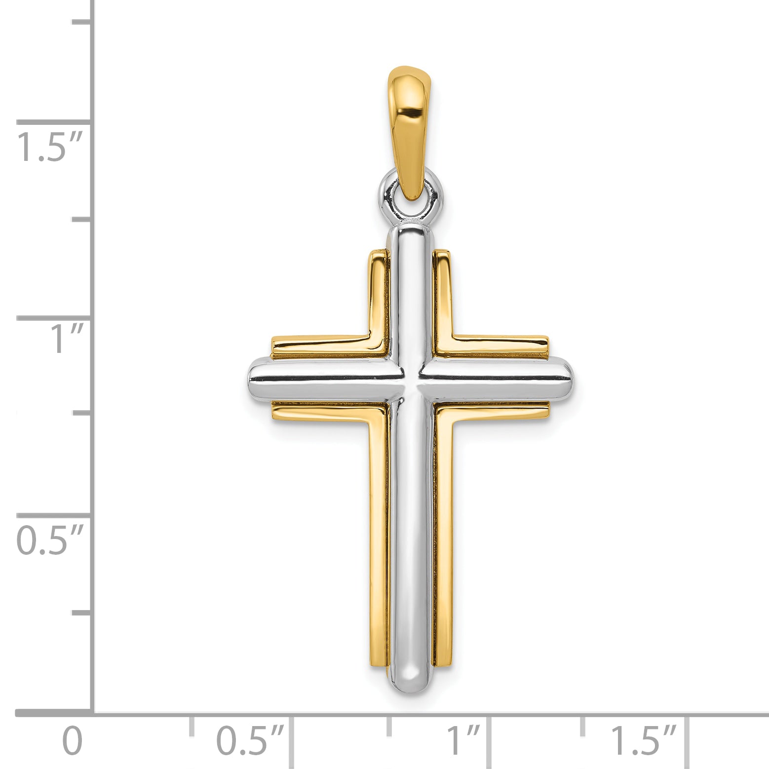 10k Two-tone Cross Pendant