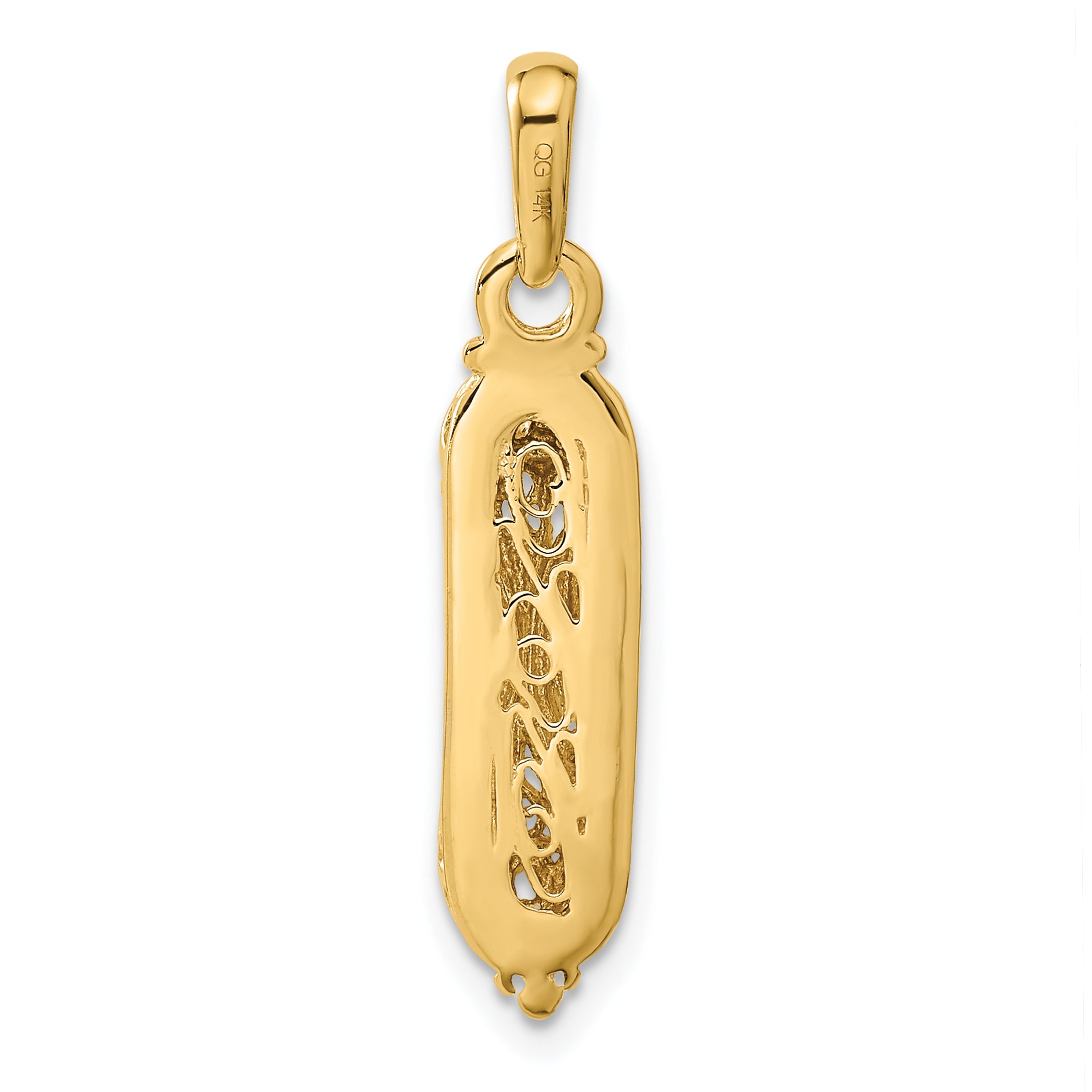 10k & Rhodium Mezuzah w/Shin Charm