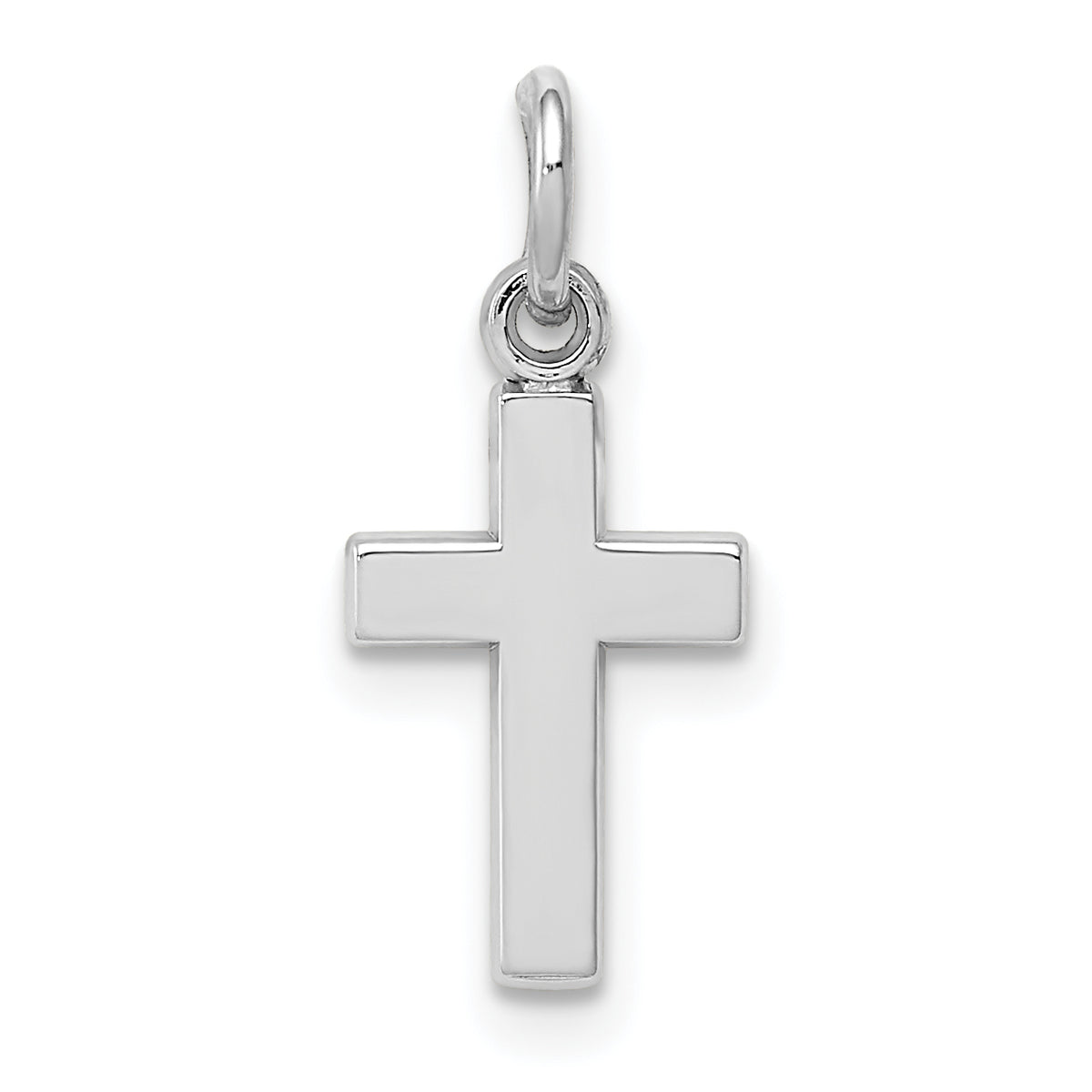 10k White Gold Cross Charm