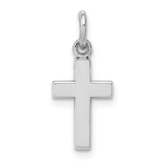 10k White Gold Cross Charm