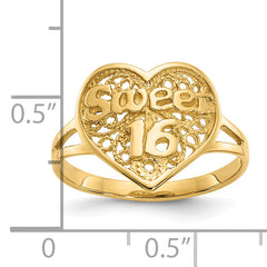 10K Sweet 16 Heart Ring