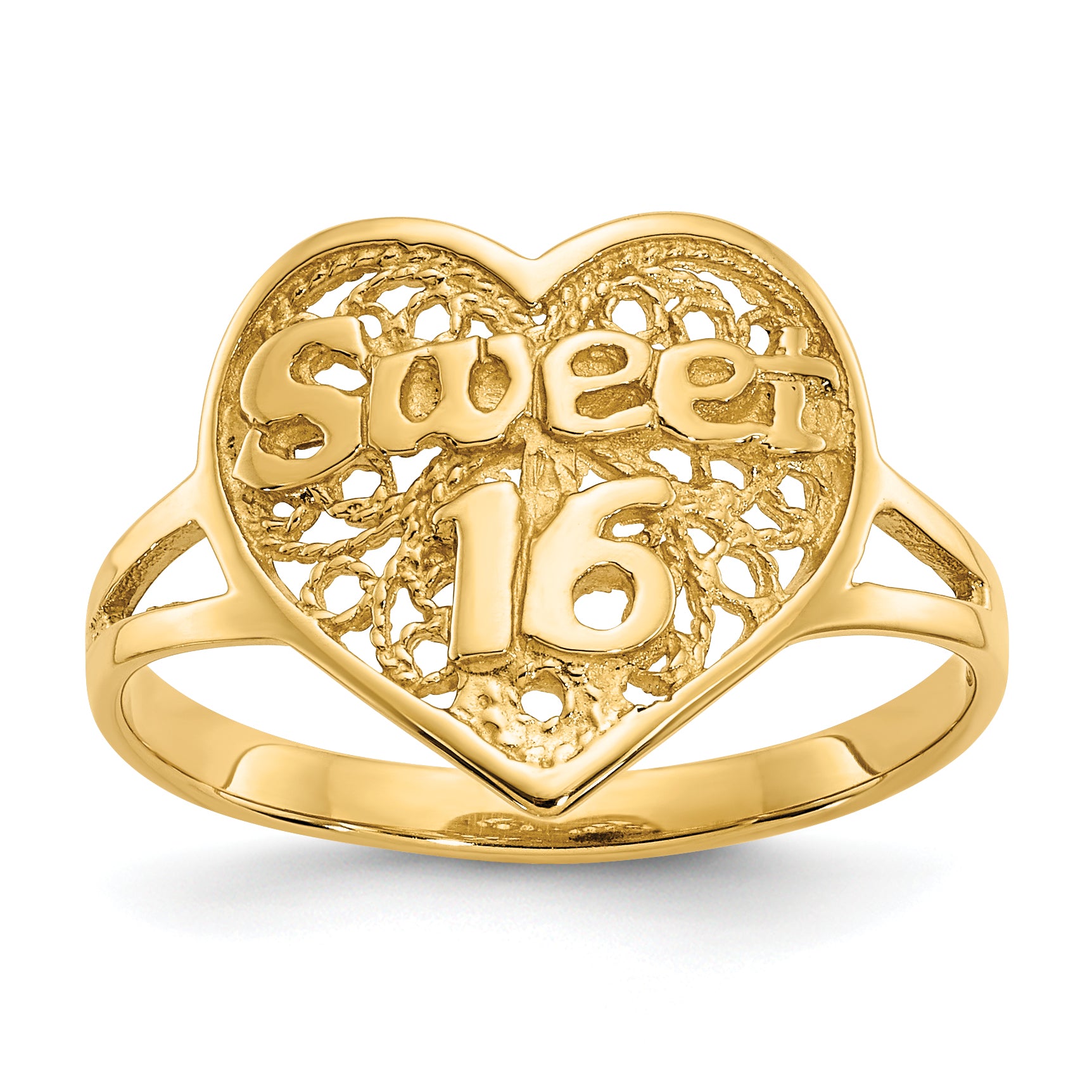 10K Sweet 16 Heart Ring