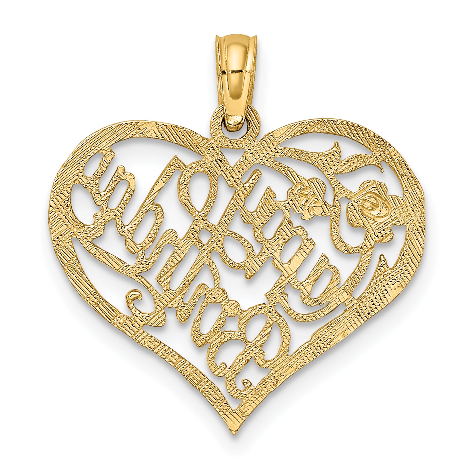 10K Solid Talking HAPPY BIRTHDAY Heart Pendant