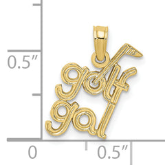 10K Solid Polished GOLF GAL Charm