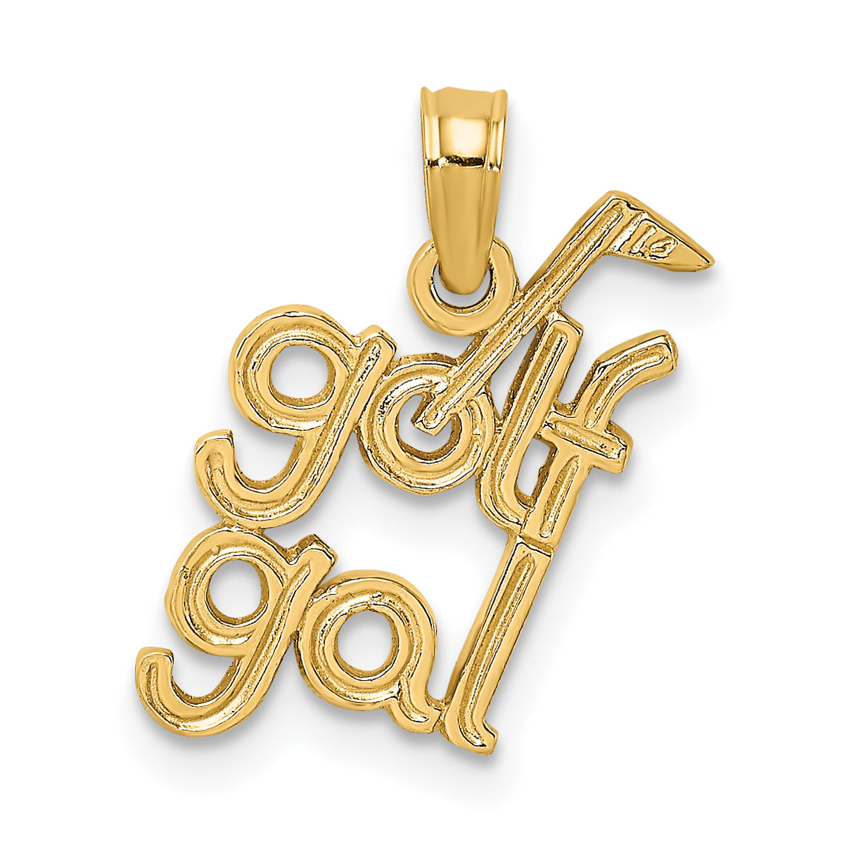 10K Solid Polished GOLF GAL Charm