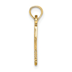 10K Solid Polished 3-D Tennis Racquet Charm