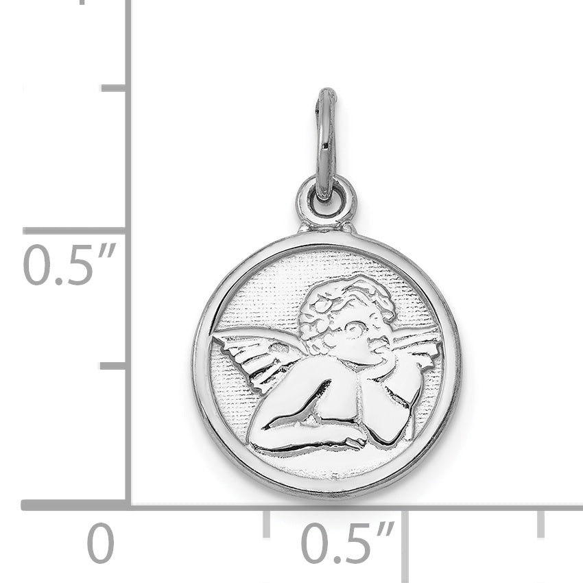 10k White Gold Polished Angel Charm