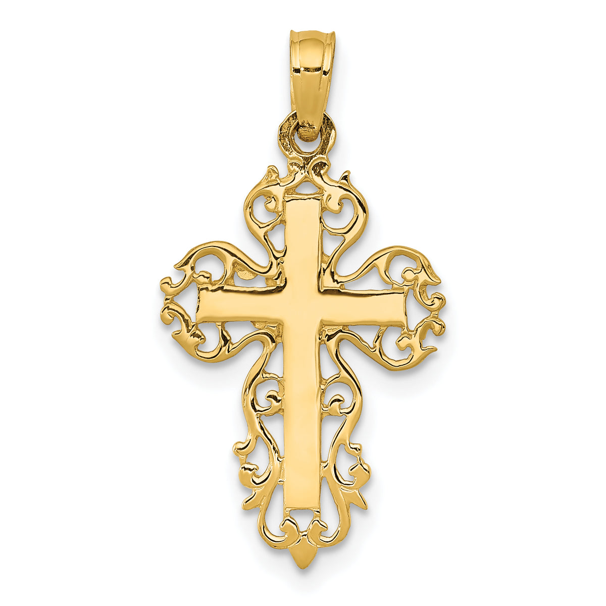 10k Fancy Cross Pendant