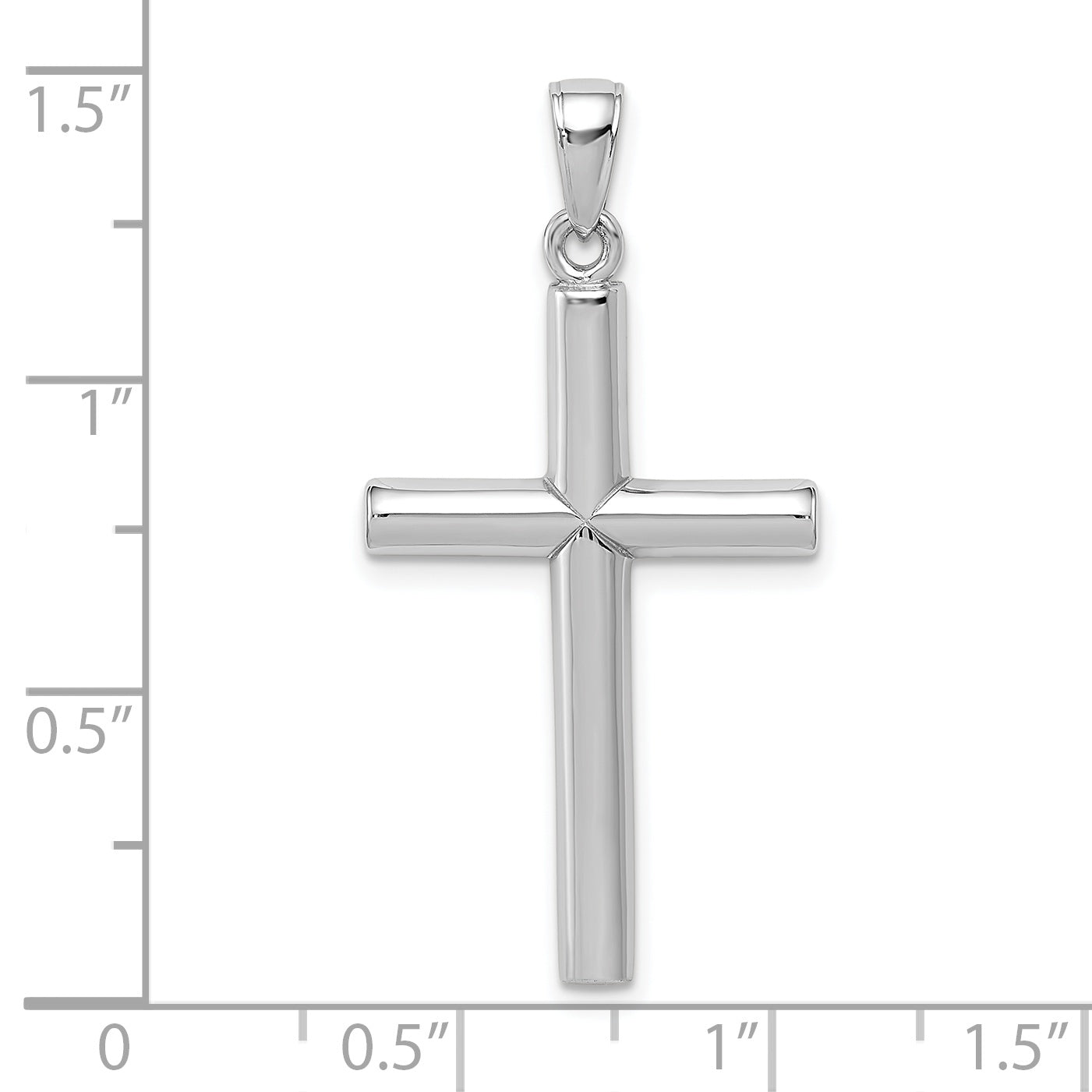 10k White Gold Polished Cross Pendant