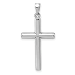 10k White Gold Polished Cross Pendant