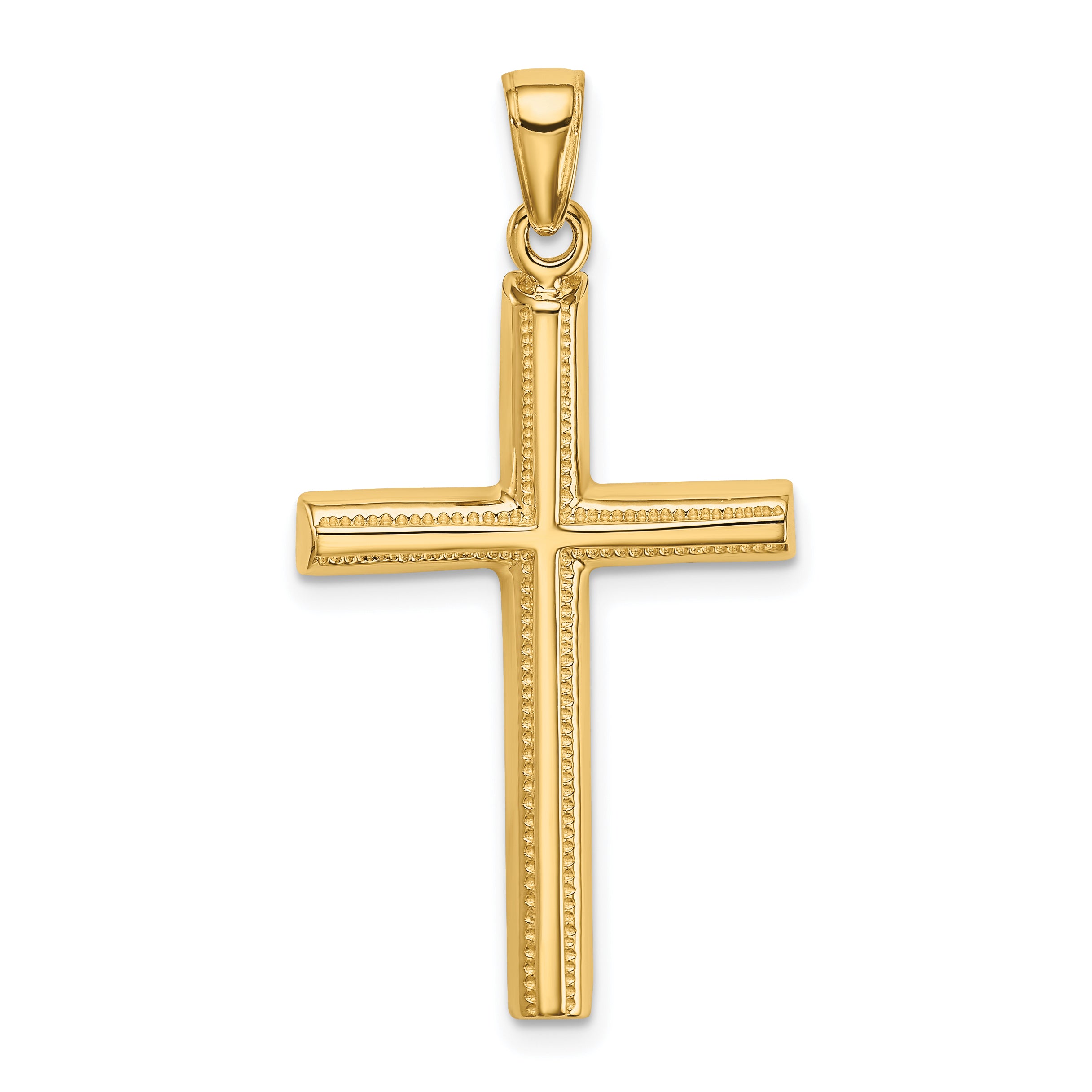 10K Polished Cross Pendant