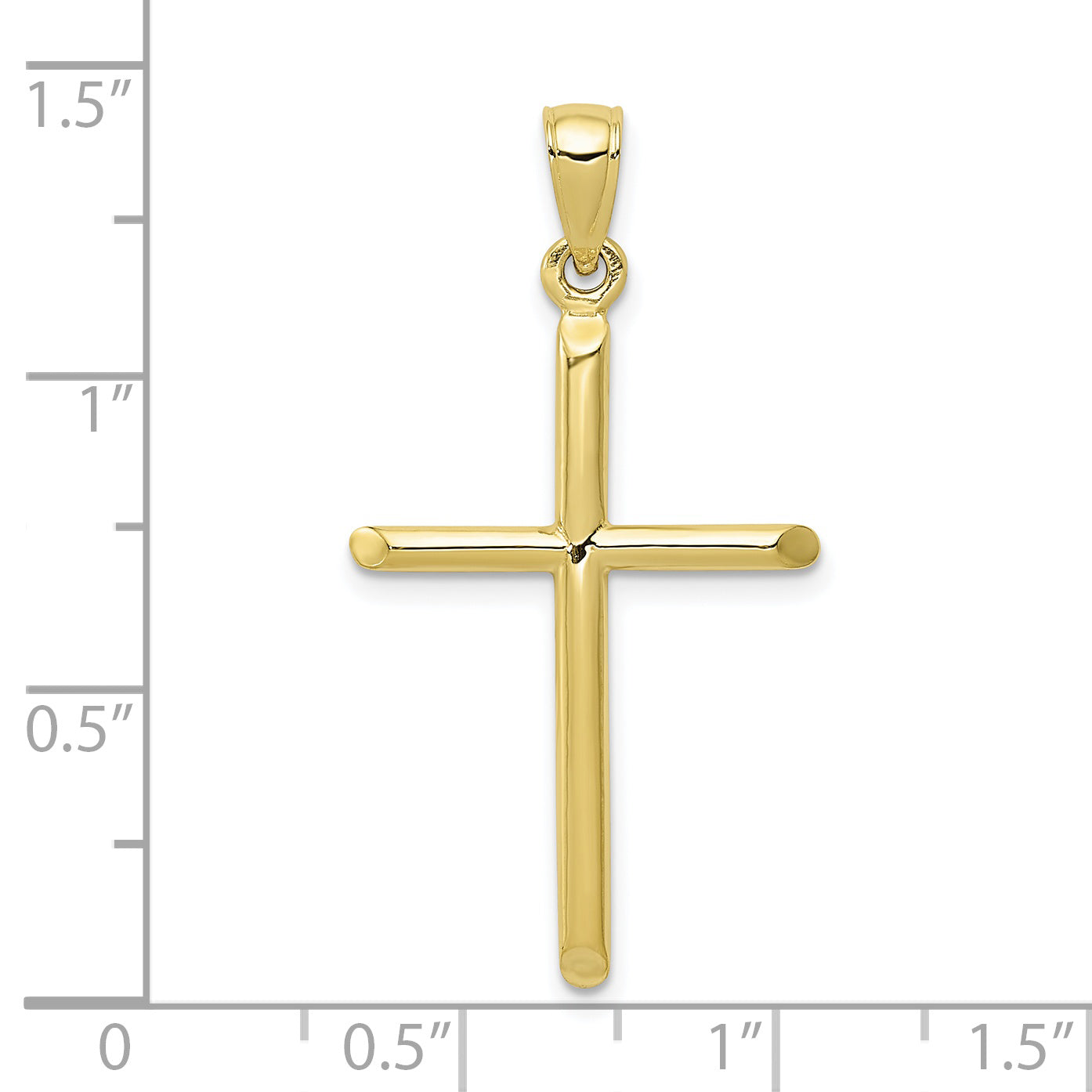 10k Tubular Cross Pendant