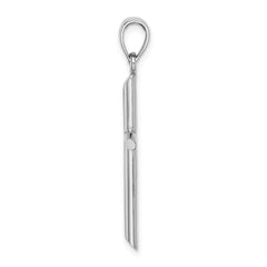 10k White Gold Tubular Cross Pendant