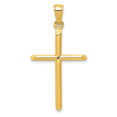 10k Tubular Cross Pendant