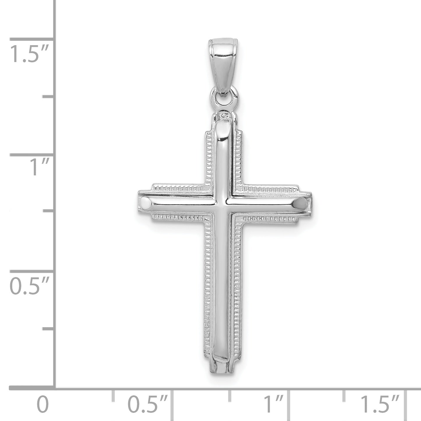 10k White Gold Polished Cross Pendant