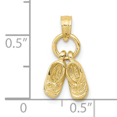 10k 3D Moveable Baby Shoes Charm