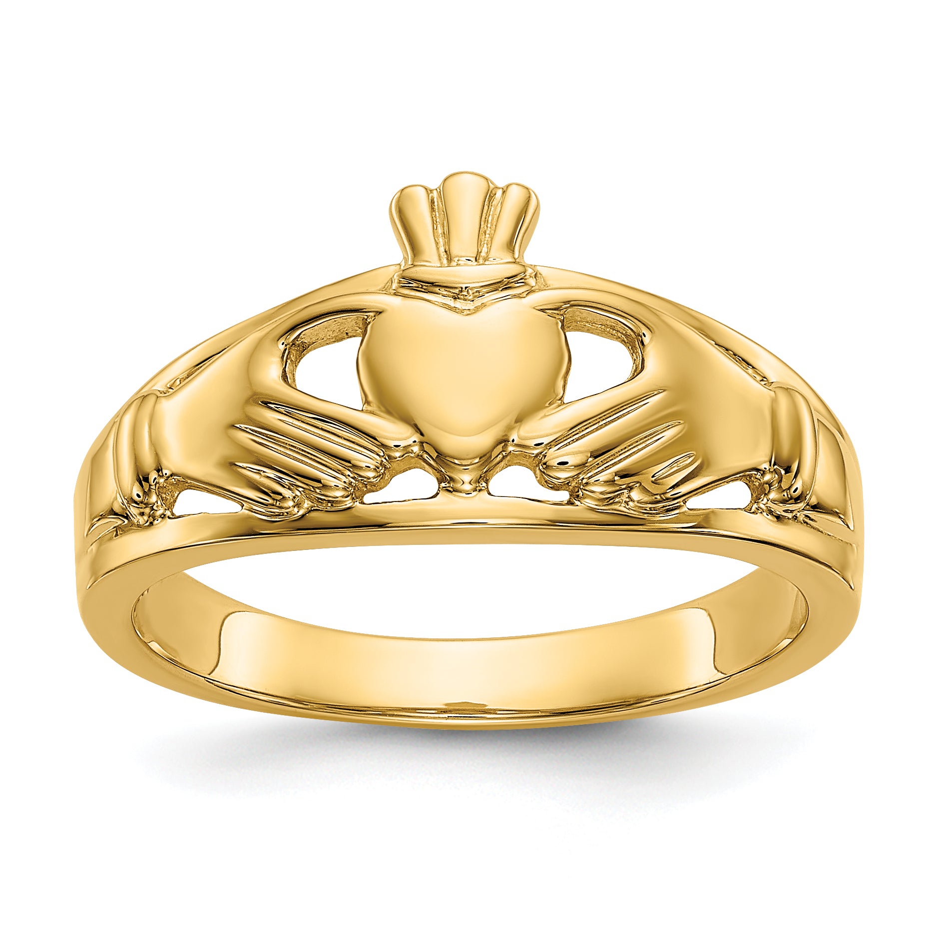 10k Polished Ladies Claddagh Ring