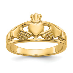 10k Polished Ladies Claddagh Ring