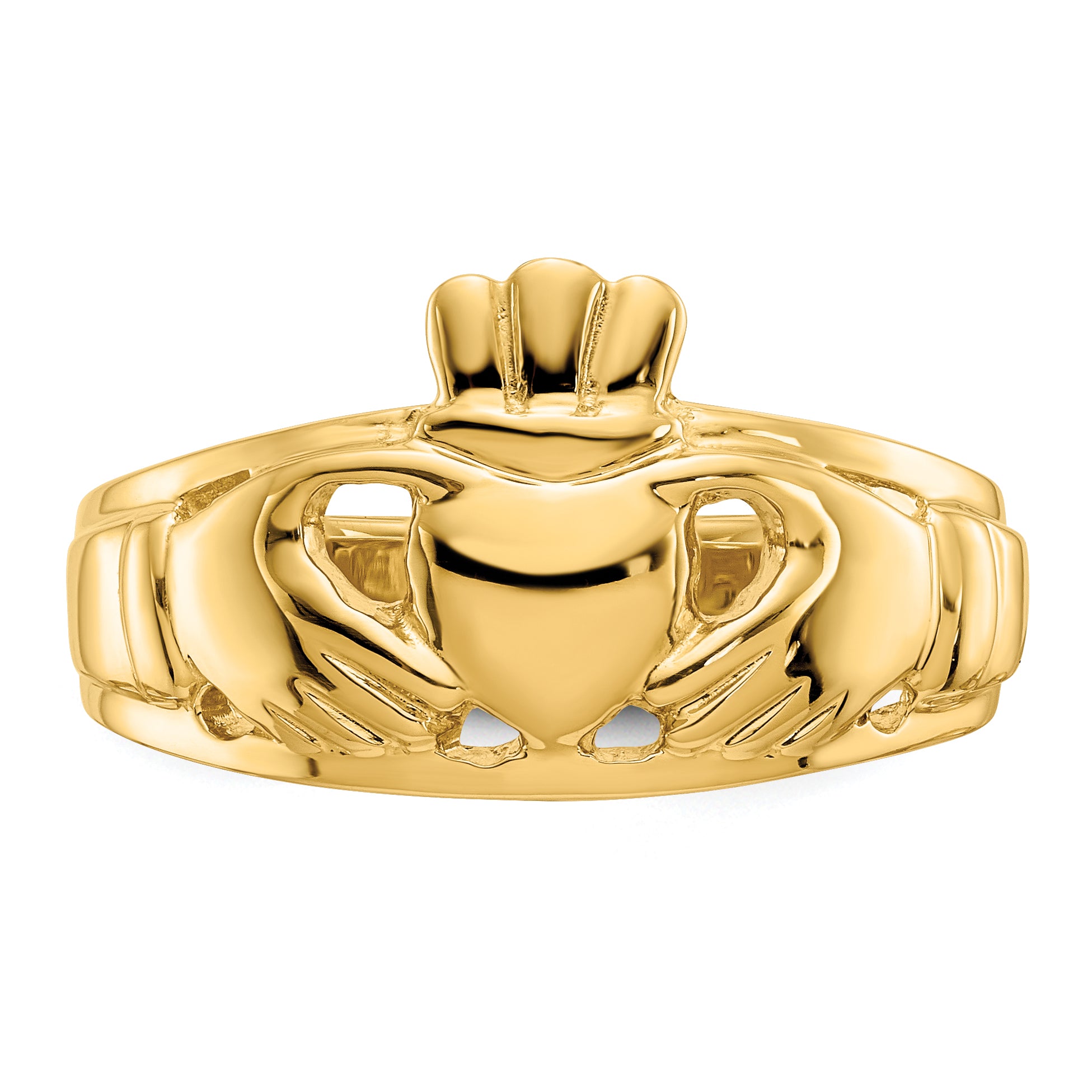 10k Polished Men's Claddagh Ring