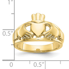 10k Polished Men's Claddagh Ring