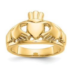 10k Polished Men's Claddagh Ring