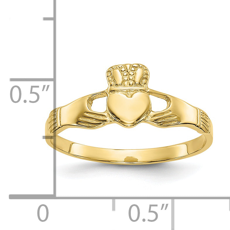 10k Polished Ladies Claddagh Ring