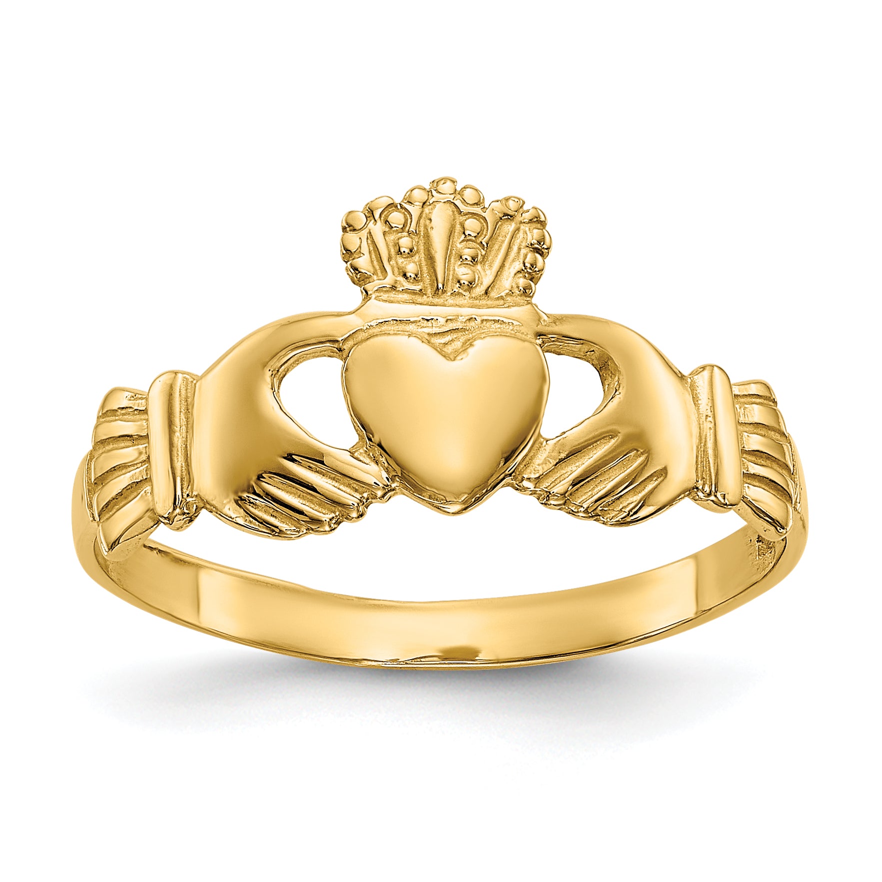 10k Polished Ladies Claddagh Ring