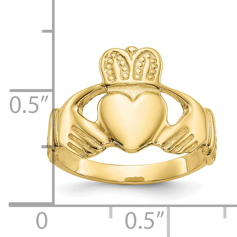 10k Polished Ladie's Claddagh Ring