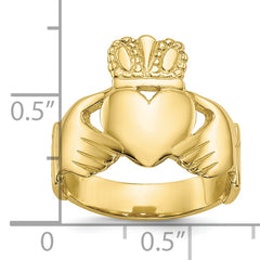 10k Polished Ladies Claddagh Ring