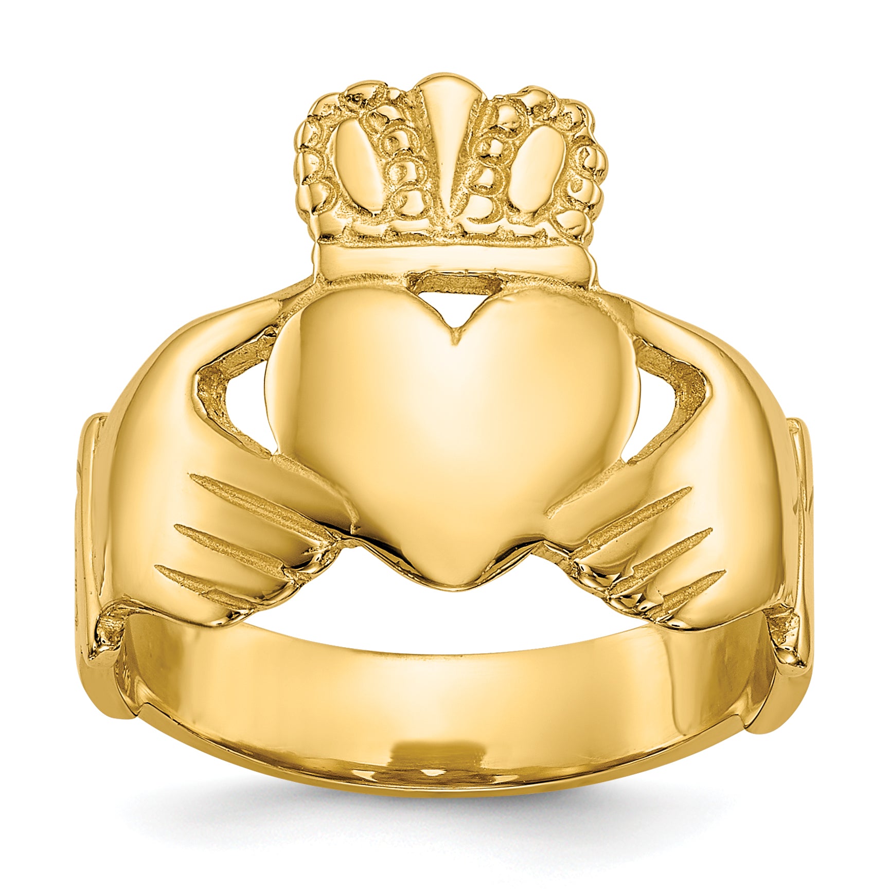 10k Polished Ladies Claddagh Ring