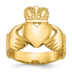 10k Polished Ladies Claddagh Ring