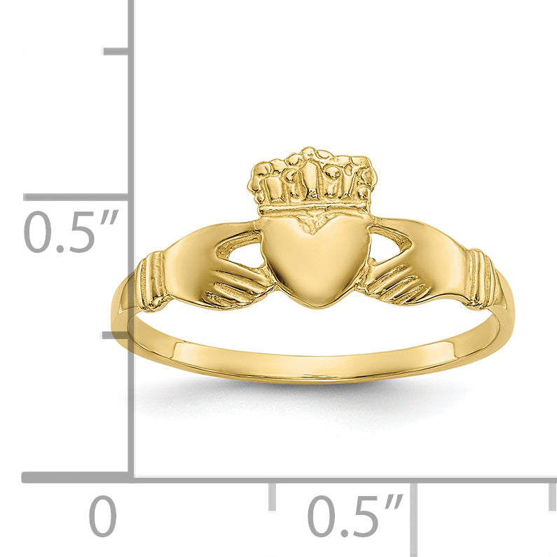 10k Polished Ladies Claddagh Ring