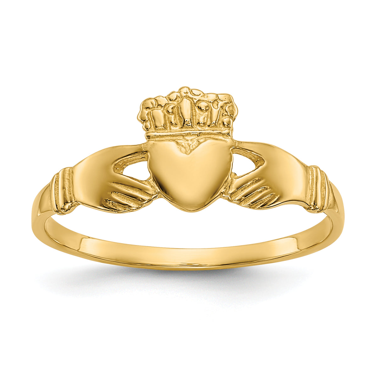 10k Polished Ladies Claddagh Ring