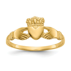 10k Polished Ladies Claddagh Ring