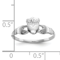 10k White Gold Ladies Claddagh Ring