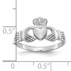 10k White Gold Ladies Claddagh Ring