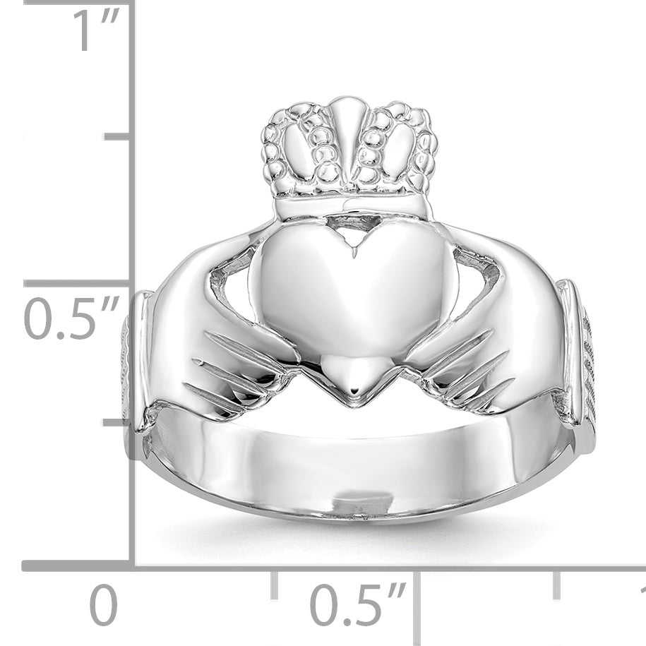 10k White Gold Men's Claddagh Ring